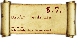 Butár Terézia névjegykártya